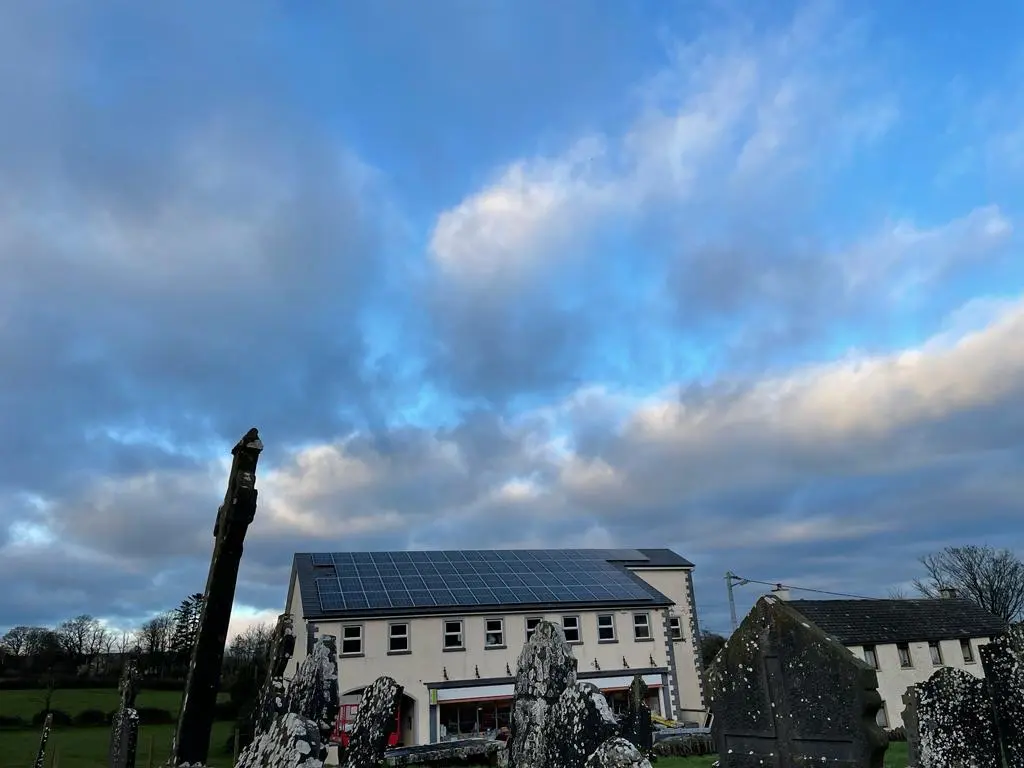 Completed SolarEdge Solar array on a Slate roof for Mace Old Leighlin